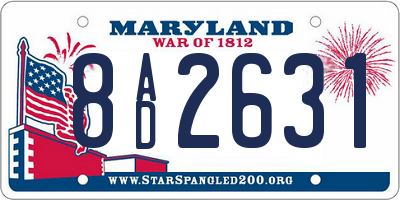 MD license plate 8AD2631