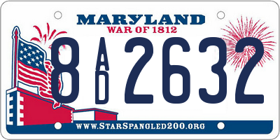 MD license plate 8AD2632