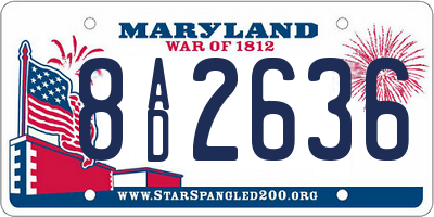 MD license plate 8AD2636