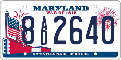 MD license plate 8AD2640