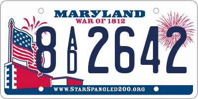 MD license plate 8AD2642