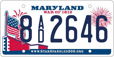 MD license plate 8AD2646