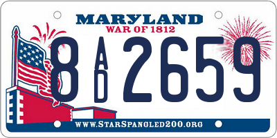 MD license plate 8AD2659