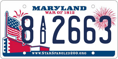 MD license plate 8AD2663