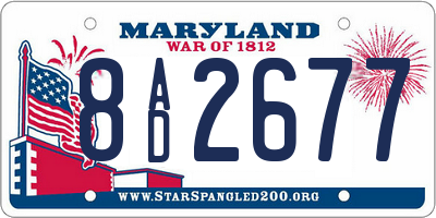 MD license plate 8AD2677