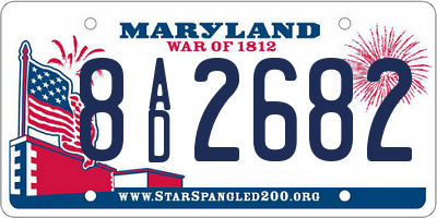 MD license plate 8AD2682
