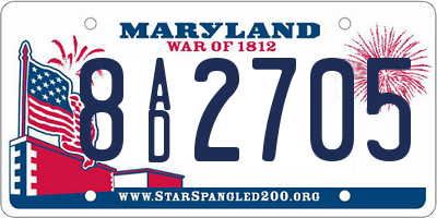MD license plate 8AD2705