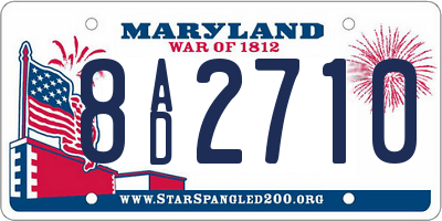 MD license plate 8AD2710