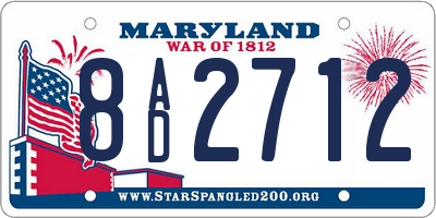 MD license plate 8AD2712