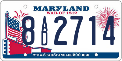 MD license plate 8AD2714