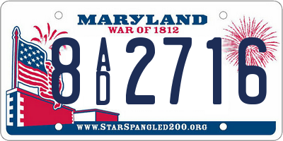 MD license plate 8AD2716