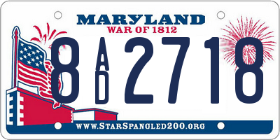 MD license plate 8AD2718
