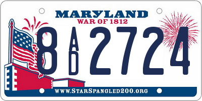 MD license plate 8AD2724