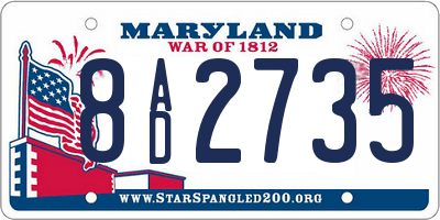 MD license plate 8AD2735