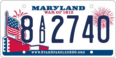 MD license plate 8AD2740