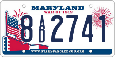 MD license plate 8AD2741