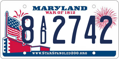 MD license plate 8AD2742
