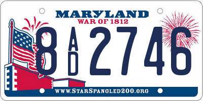 MD license plate 8AD2746