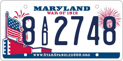 MD license plate 8AD2748