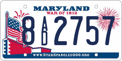 MD license plate 8AD2757
