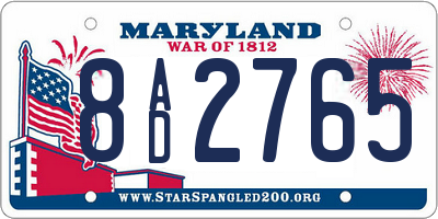 MD license plate 8AD2765