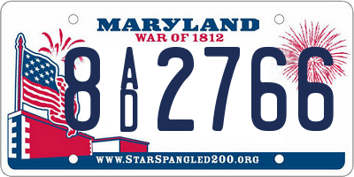 MD license plate 8AD2766