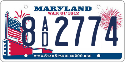 MD license plate 8AD2774