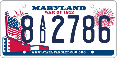 MD license plate 8AD2786