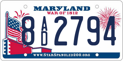 MD license plate 8AD2794