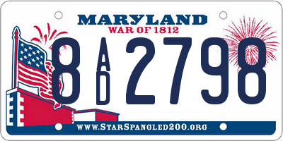 MD license plate 8AD2798