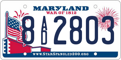 MD license plate 8AD2803