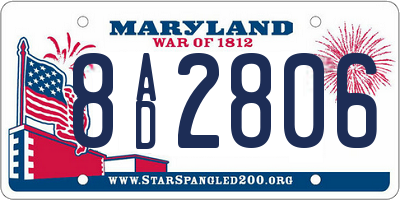 MD license plate 8AD2806