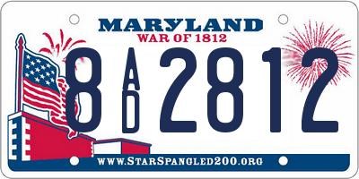 MD license plate 8AD2812