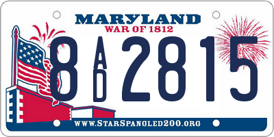 MD license plate 8AD2815