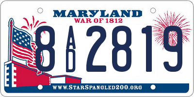 MD license plate 8AD2819