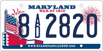 MD license plate 8AD2820