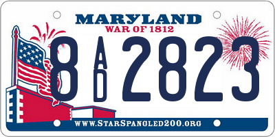 MD license plate 8AD2823