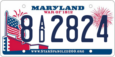 MD license plate 8AD2824