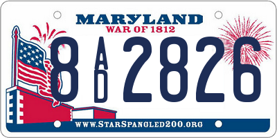 MD license plate 8AD2826