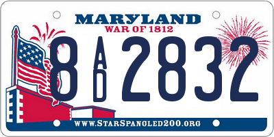 MD license plate 8AD2832