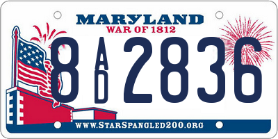 MD license plate 8AD2836