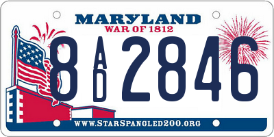 MD license plate 8AD2846