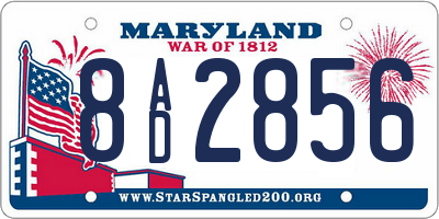 MD license plate 8AD2856