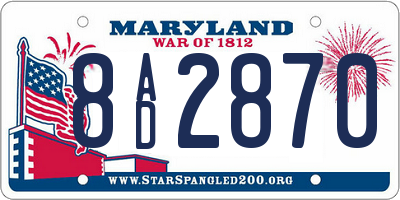 MD license plate 8AD2870