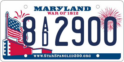 MD license plate 8AD2900