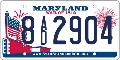 MD license plate 8AD2904