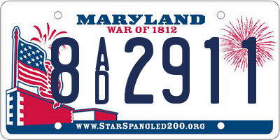 MD license plate 8AD2911