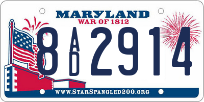 MD license plate 8AD2914