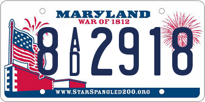 MD license plate 8AD2918