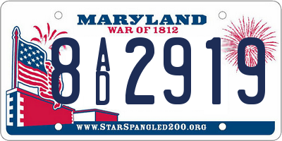MD license plate 8AD2919